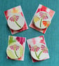 Handmade Ceramic Echinacea brooch, Hand Made Pottery Badge