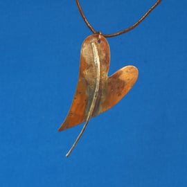 Arrow Through the Heart Copper Pendant