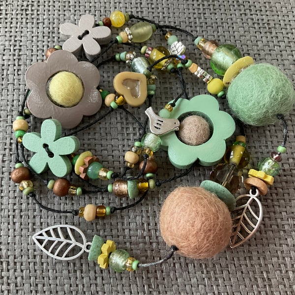 “Mint and Lemon” lariat necklace