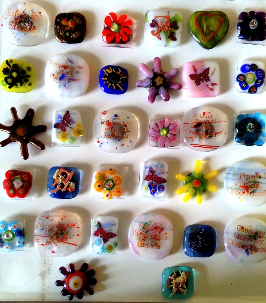 RESERVED 4 Fused Glass Magnets
