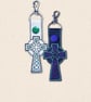 Celtic Cross Keyring - Embroidered Faux Leather Symbolic Bag Charm