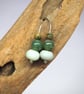 Earrings, silver green moss agate, amazonite drop earrings. - Image 9