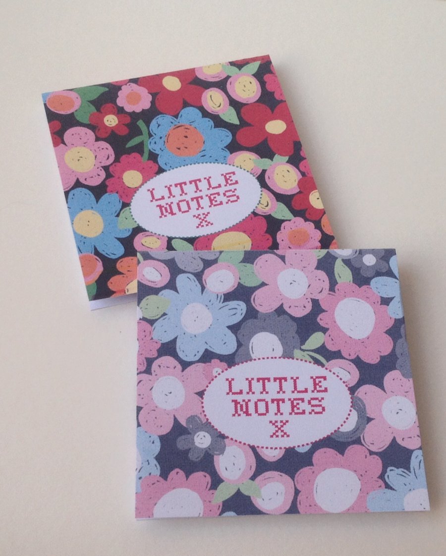 Notebooks Set of Two,In A Bright Floral Print,Handmade Notebooks