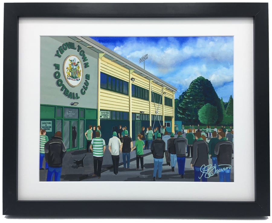 Yeovil Town F.C, Huish Park Stadium. High Quality Framed Art Print