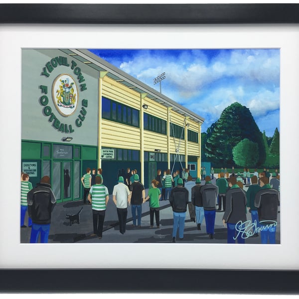 Yeovil Town F.C, Huish Park Stadium. High Quality Framed Art Print