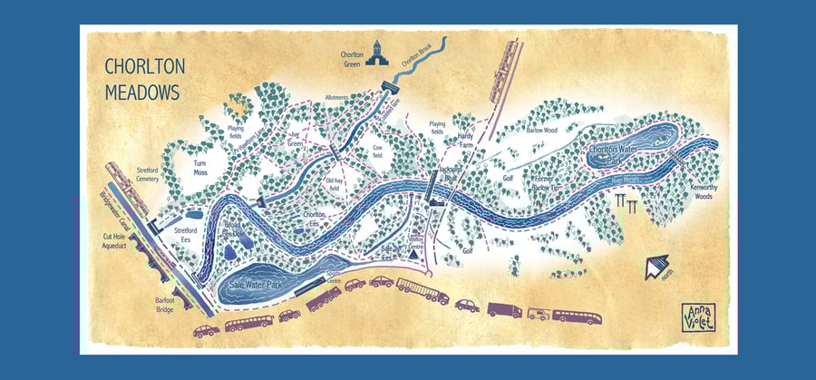 Chorlton Meadows greetings cards, pack of 6