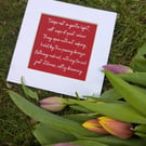 Tulip Poem Print, Minimalist botanical Floral Poetry Art, Gentle Nature Quote,