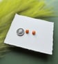 Orange Polymer Clay Square Micro Studs  - Image 3
