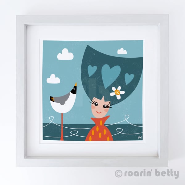 Talking To Seagulls, Giclee print, perfectly imperfect