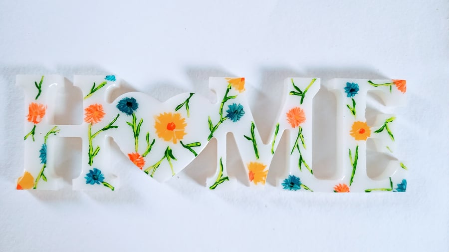 Freestanding HOME sign, hand painted Folksy