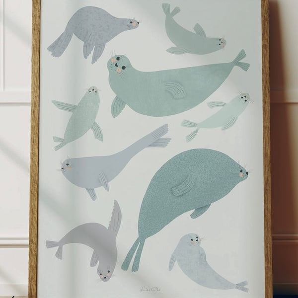 Cute Seal Giclée Print - Childrens Illustration Wall Art 