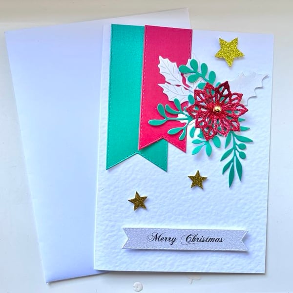   Luxury Handmade Personalised Christmas Card with Envelope C509