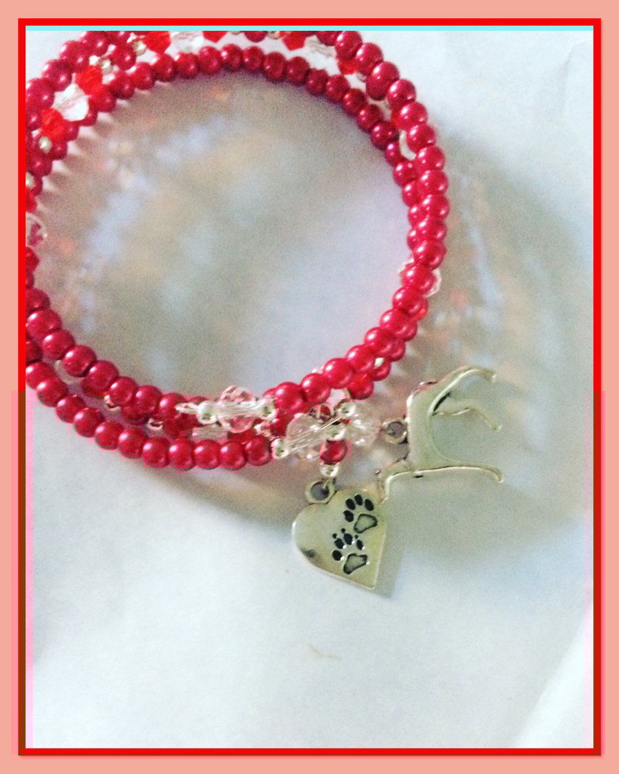 Greyhound lover beaded bracelet 
