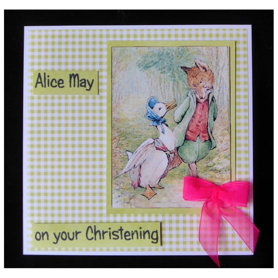 Jemima and Mr Fox Christening Card (CHR402)
