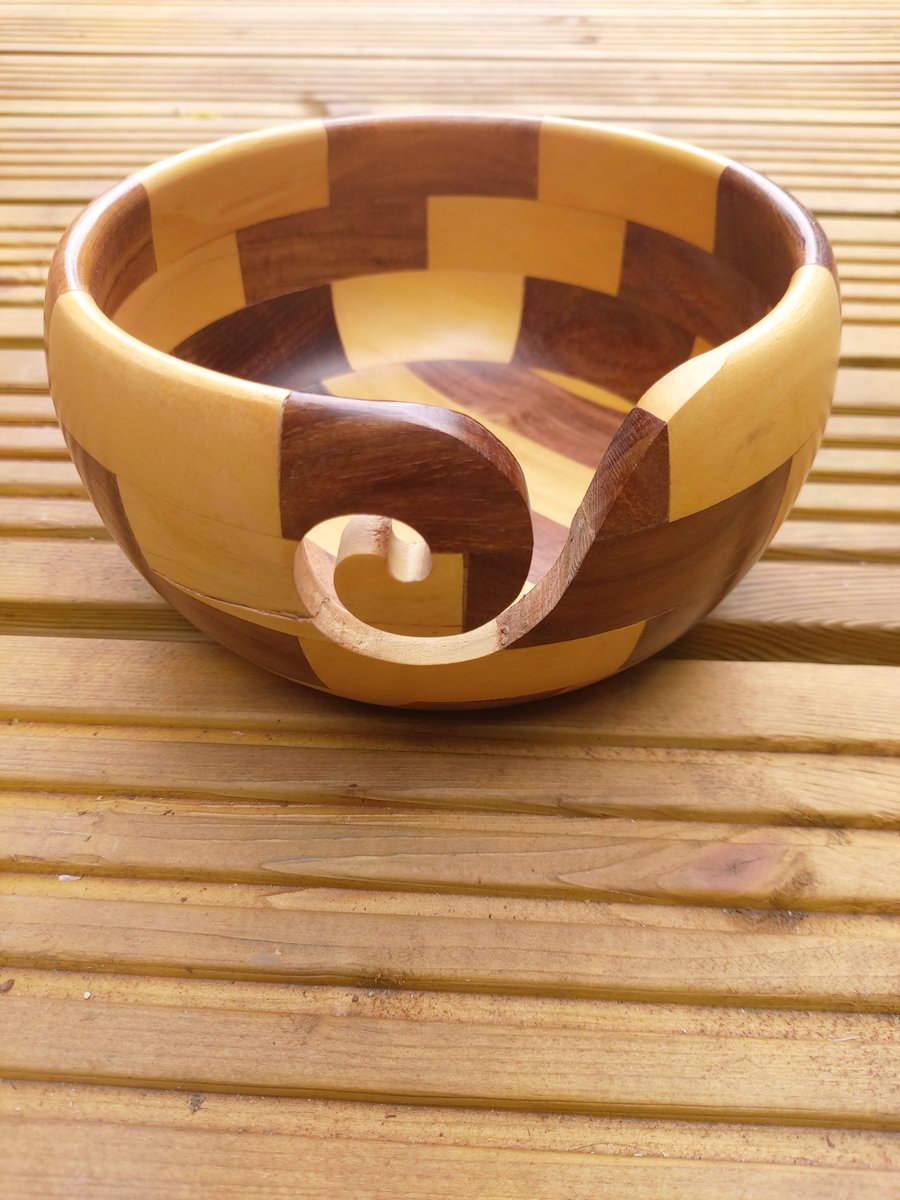Medium - Mixed Wood Yarn bowl