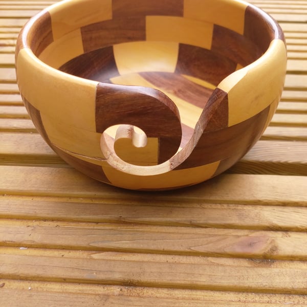 Medium - Mixed Wood Yarn bowl