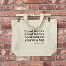 Cotton Tote Book Bag featuring a Basement Jaxx Song Pun