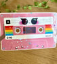Holographic Pink Cassette Tape - Retro Y2K Mixtape Vinyl Sticker