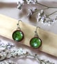 Handmade Green Glazed Ceramic Earrings, Hypoallergenic Stainless Steel, Natural  - Image 7
