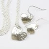 Sterling silver sweet heart gift set - necklace and earrings