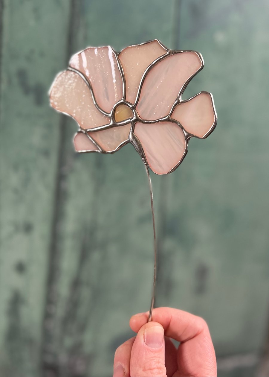 Pale Peach Stained Glass Flower for heirloom bouquet