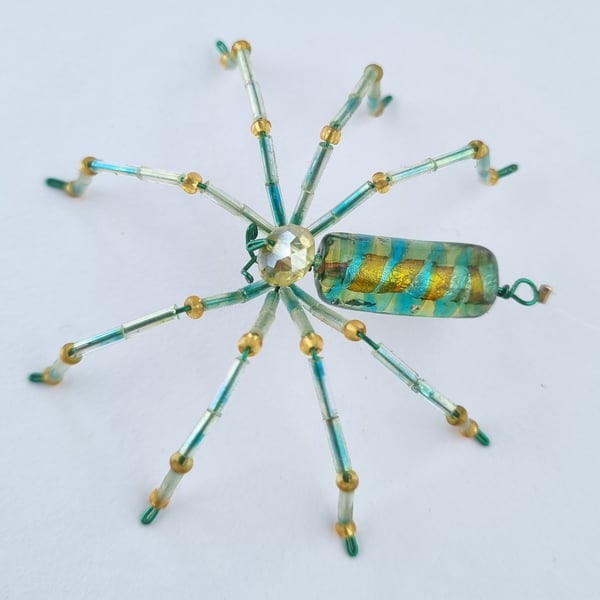 Hanging Glass Beaded Spider Decor