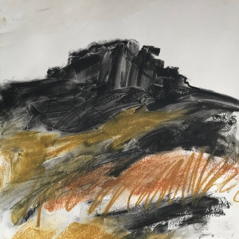 Peak District Art: Over Owler Tor, ORIGINAL Landscape painting, Sheffield gift