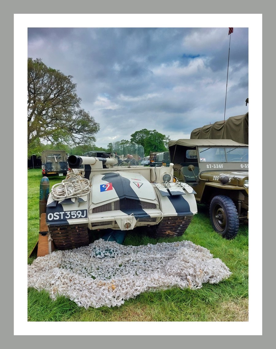 Small Tank Vintage Greeting Card A5
