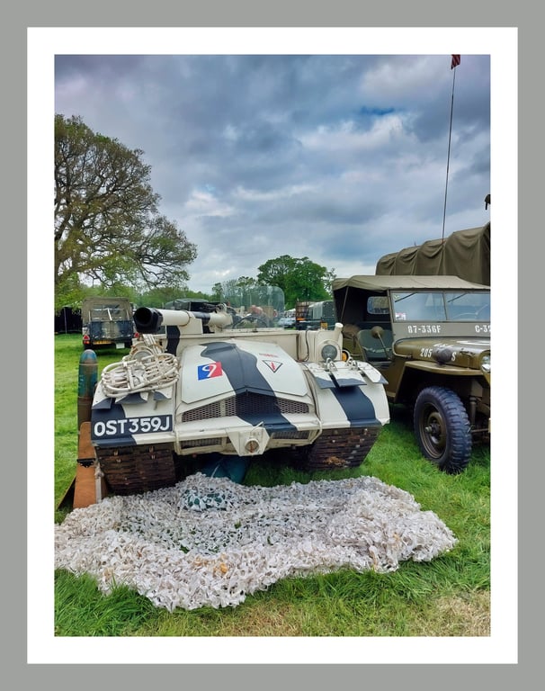 Small Tank Vintage Greeting Card A5