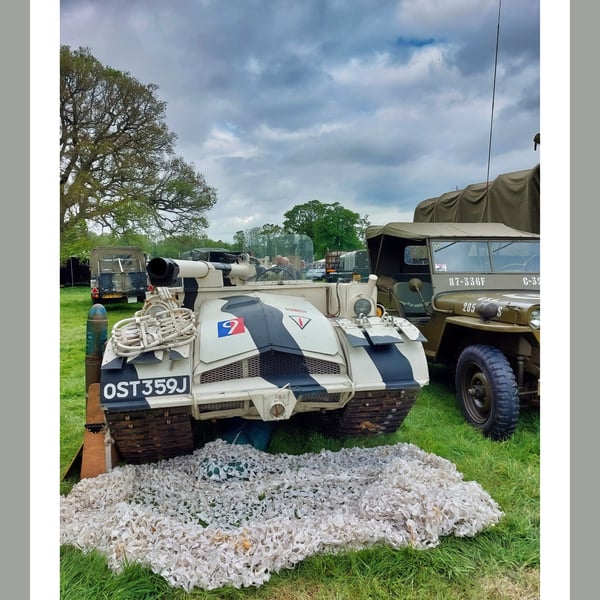 Small Tank Vintage Greeting Card A5