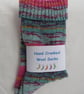 Hand-cranked Knitted Ribbed Wool Socks Size 8 to 9 Turnover Tops - Image 5