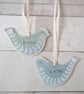 Hand Painted Wooden Birds Hanging Decorations