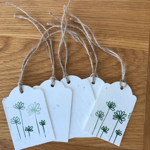 Gift tags made from wildflower mix seed paper