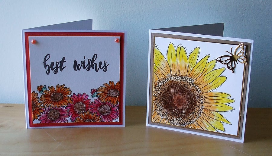 Pack Of 2 Blank Cards, Floral Wishes
