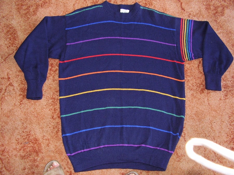 Mens rainbow striped on sale sweater