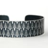 Geometric tree pattern cuff bracelet dark grey
