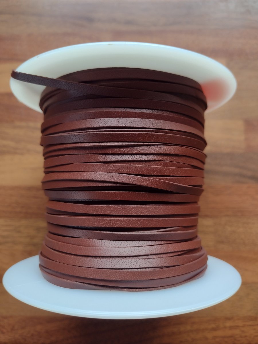 Kangaroo Leather Lace 3mm premium quality Brandy 1m