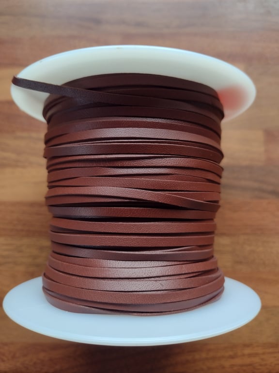 Kangaroo Leather Lace 3mm premium quality Brandy 1m
