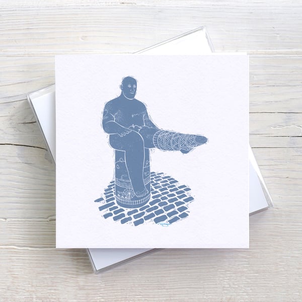 Loughborough Sock Man Blank Greetings card