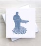 Loughborough Sock Man Blank Greetings card