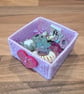 Small tray for small desk items - purple and pink with heart charm - Image 4