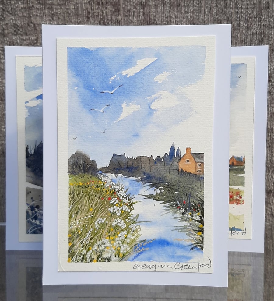 Cow Parsley. Countryside Themed Blank Card. Original Painting