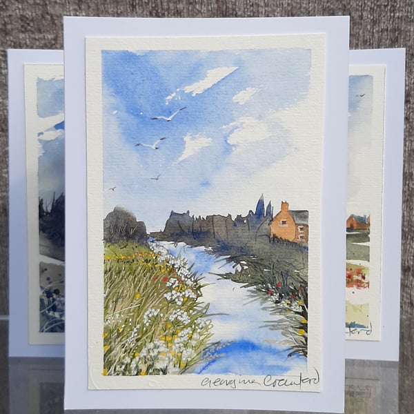 Cow Parsley. Countryside Themed Blank Card. Original Painting