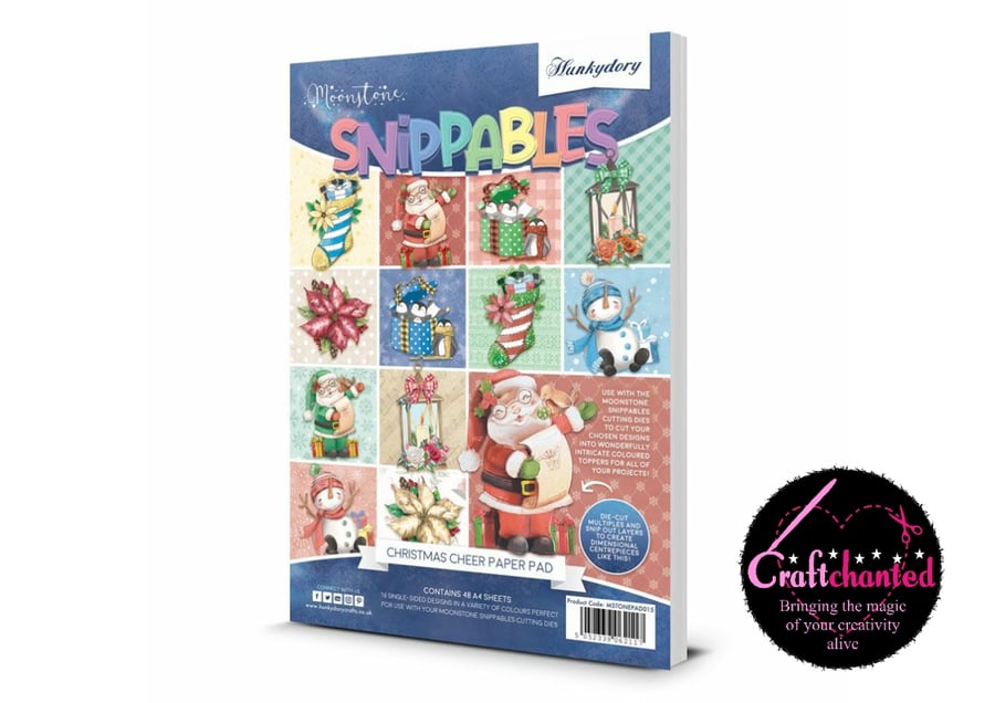 Hunkydory - Moonstone Dies - Snippables - Christmas Cheer - A4 Paper Pad