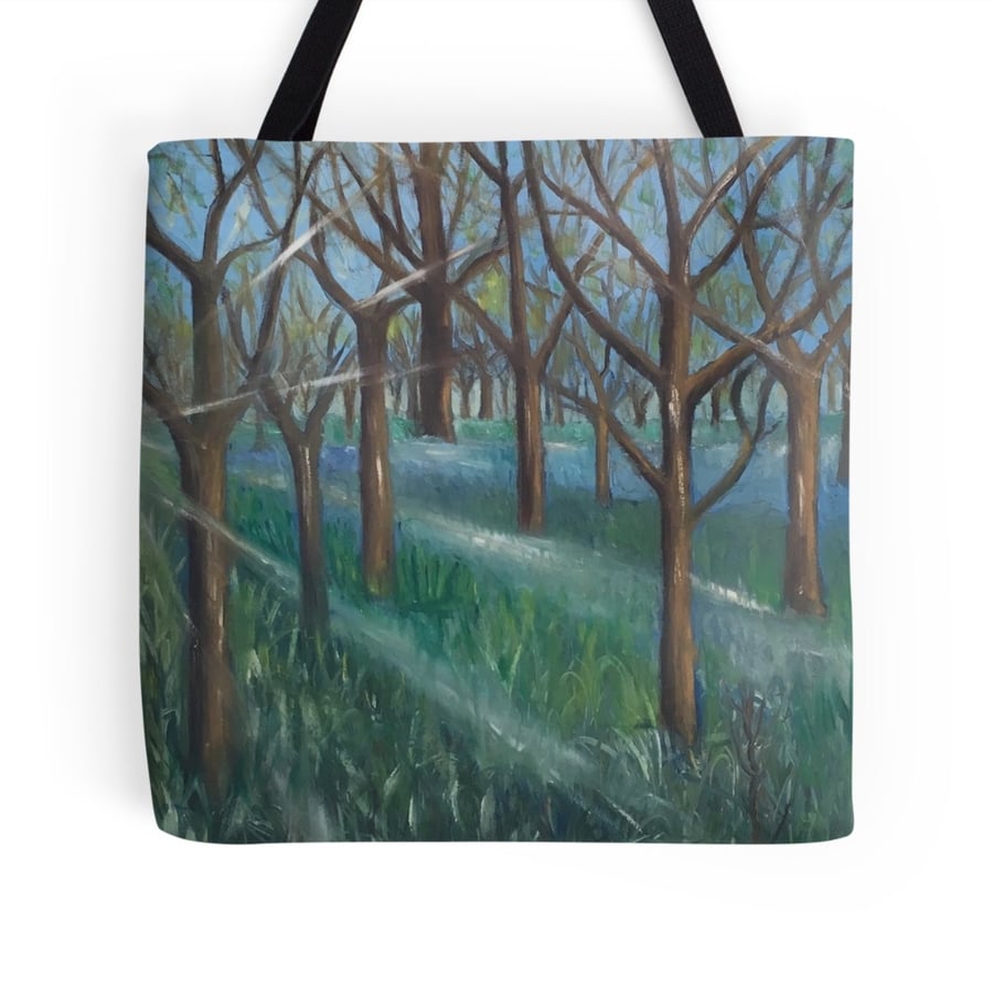 Beautiful Tote Bag Featuring The Design ‘Inspiration In The Bluebell Wood’