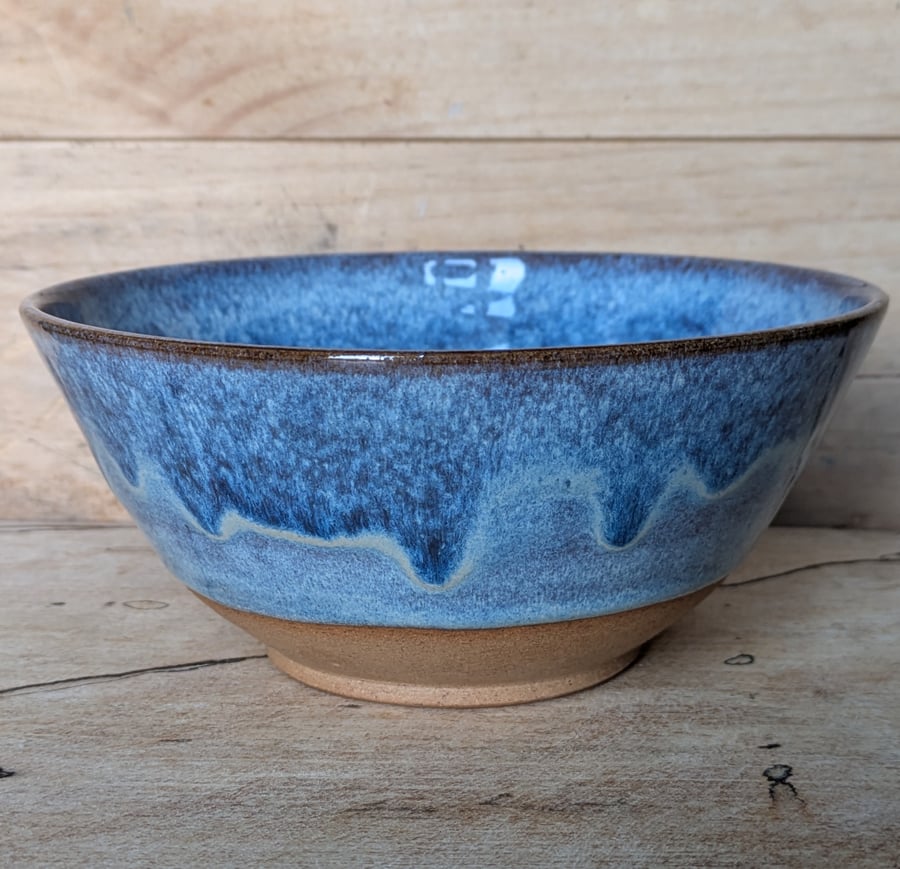 Wavy pale blue medium bowl (straighter sides)