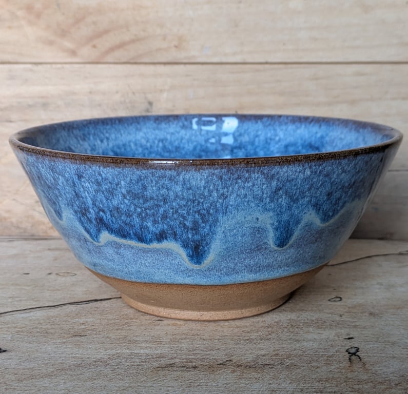Wavy pale blue medium bowl (straighter sides)