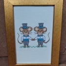 Handmade Cross Stitch Personalised Two Grooms Wedding Keepsake – 6x4"