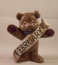 Ceramic Hand Painted Keepsake February Birthstone Bear Animal Figurine Ornament. - Image 1
