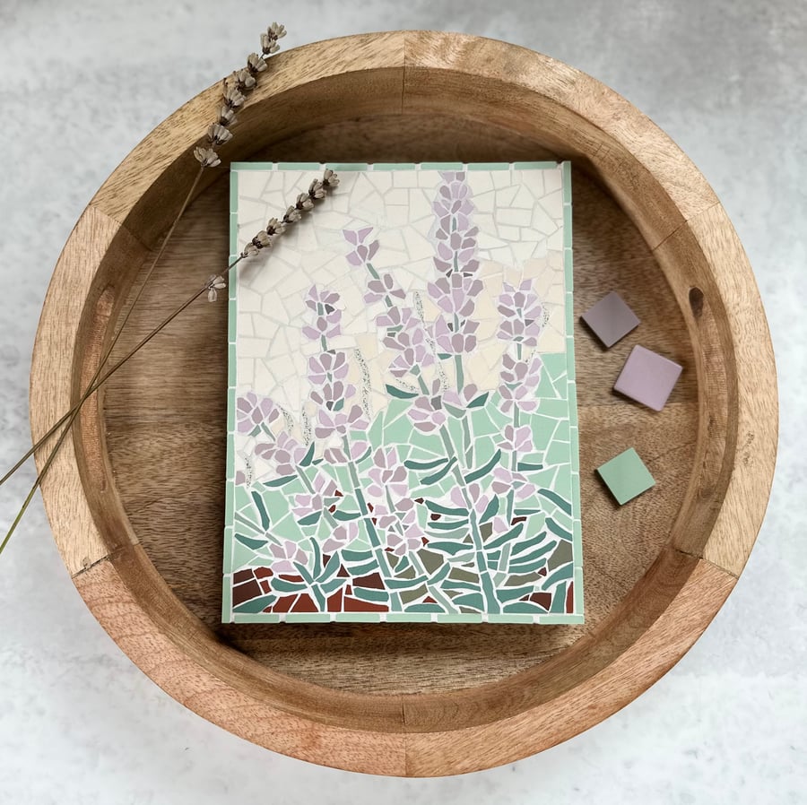 Floral Art - Lavender Mosaic Wall Plaque